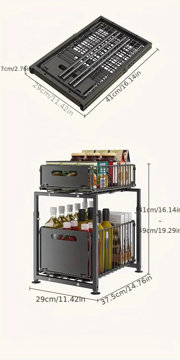 2 Tier Pull Out Cabinet Organizer