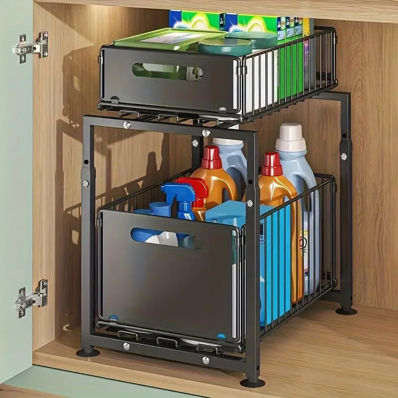 2 Tier Pull Out Cabinet Organizer