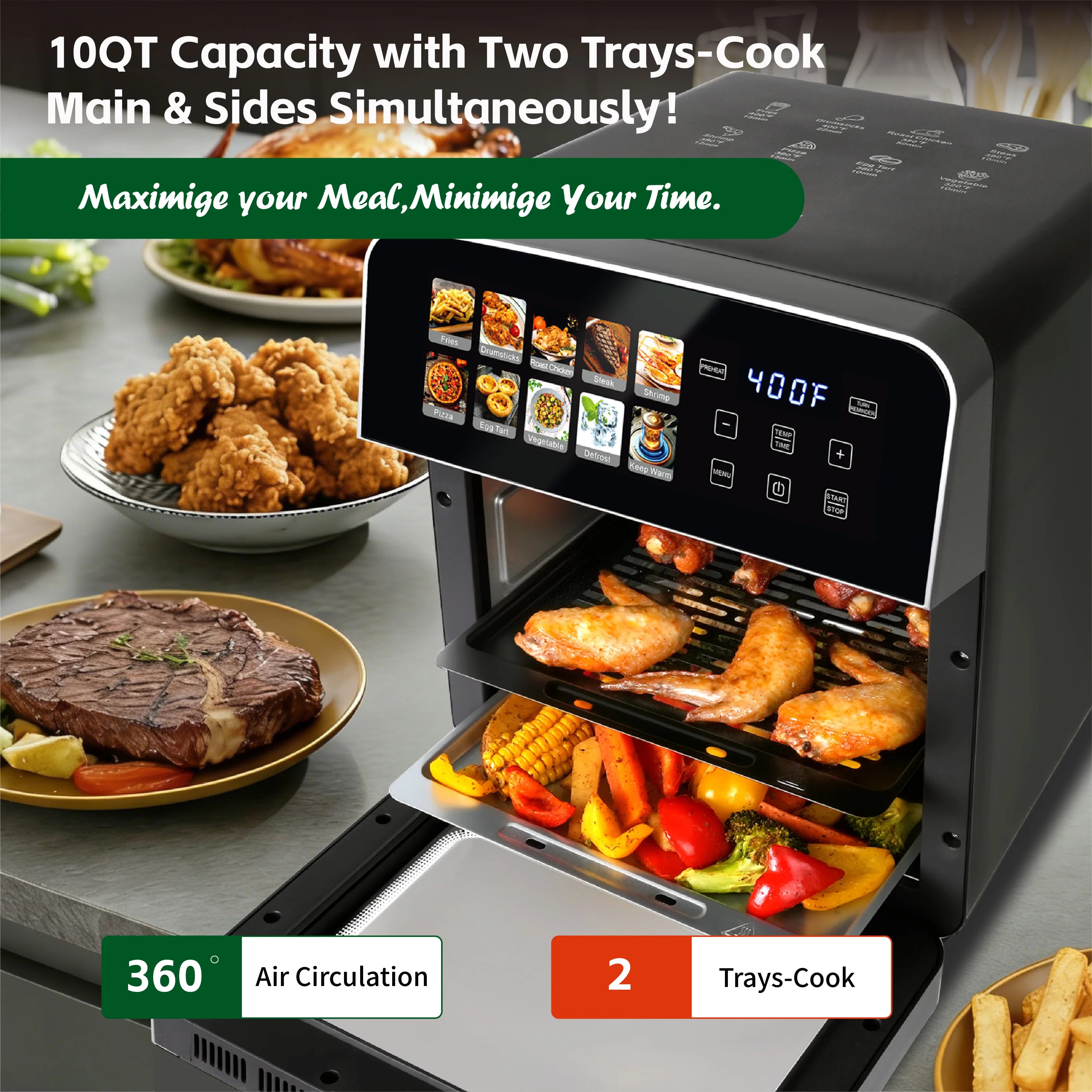 10QT Air Fryer Toaster Oven