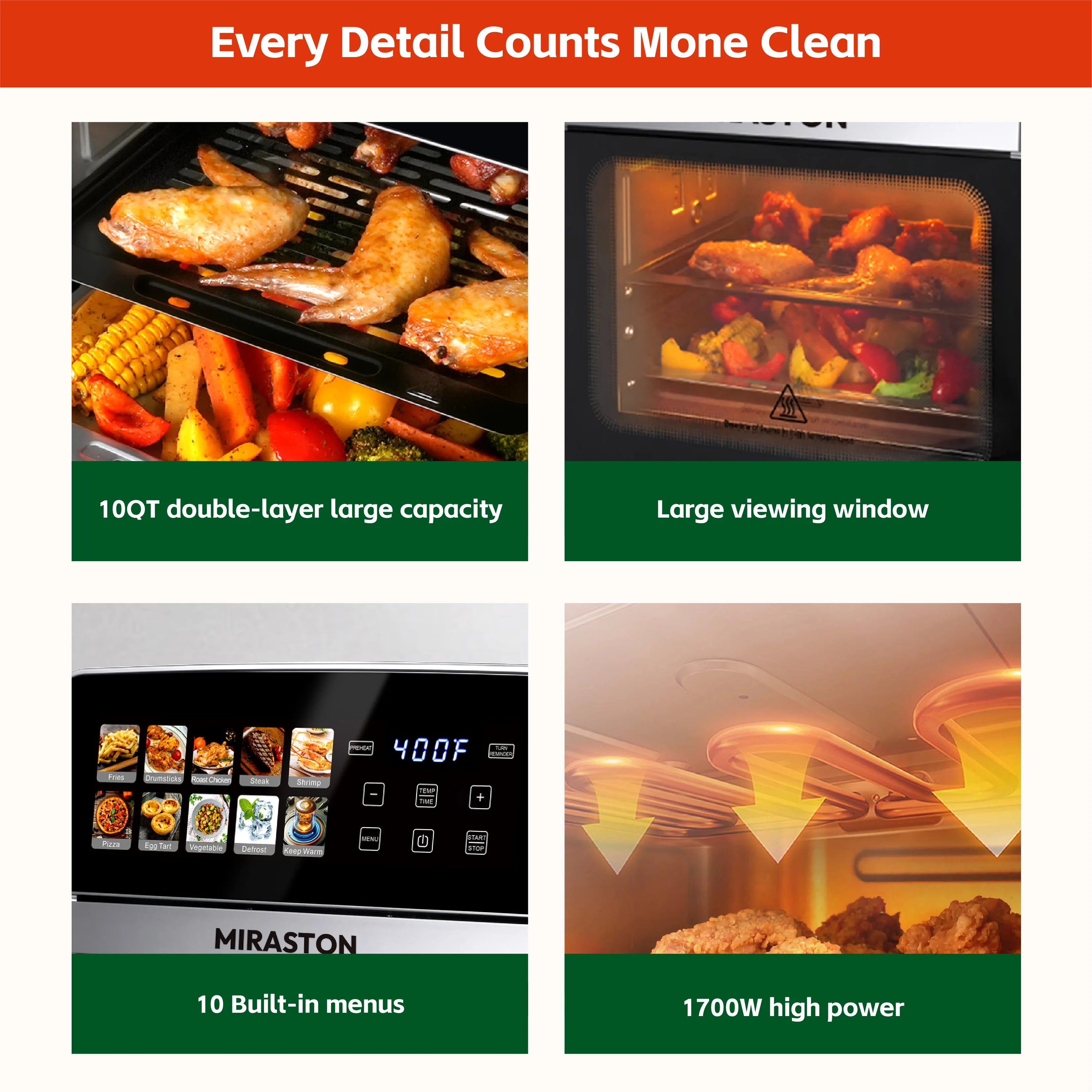 10QT Air Fryer Toaster Oven