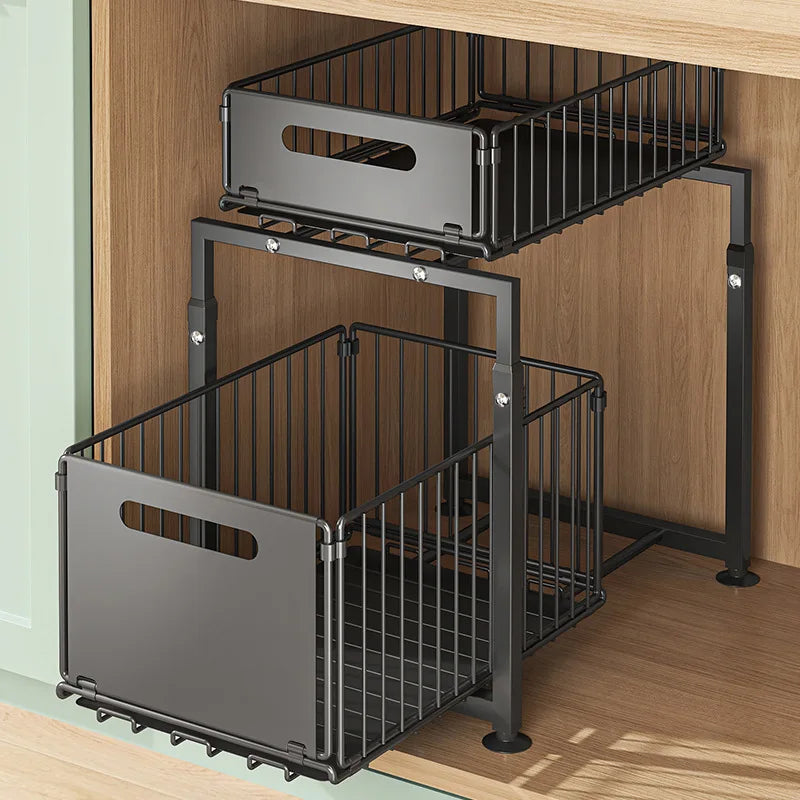 2 Tier Pull Out Cabinet Organizer