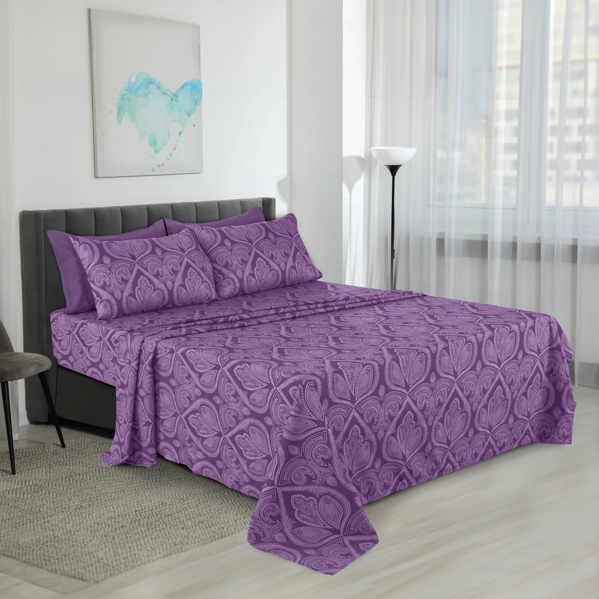 Lux Decor 6Pc Paisley Sheet Set – Luxurious Printed Bed Sheets