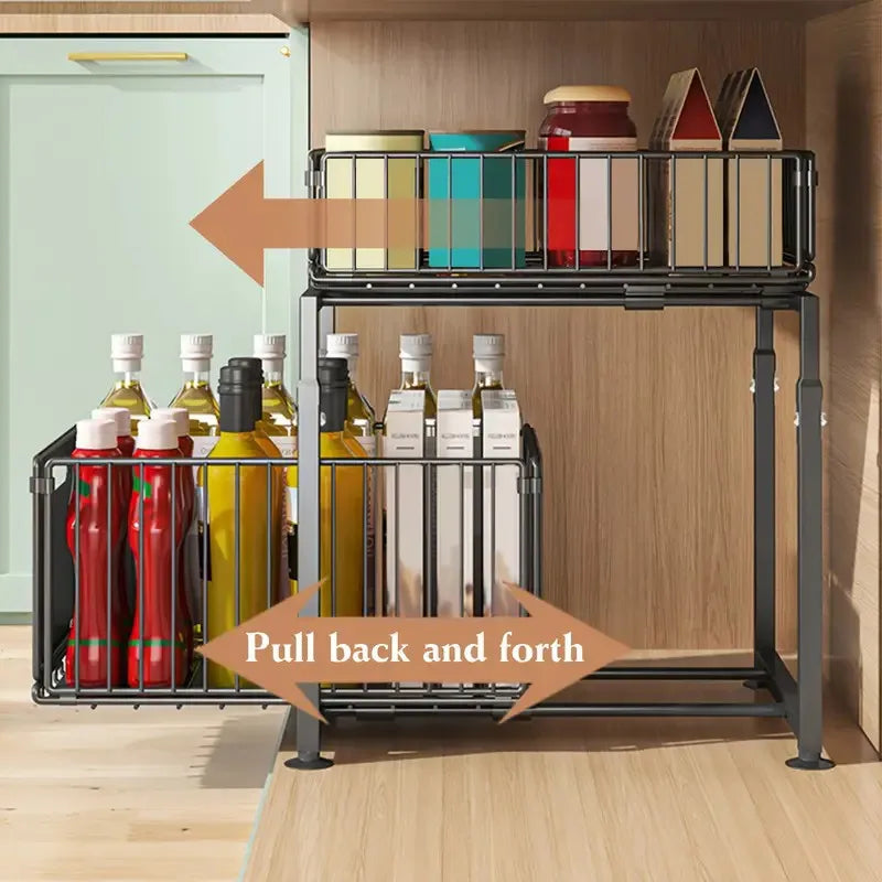 2 Tier Pull Out Cabinet Organizer