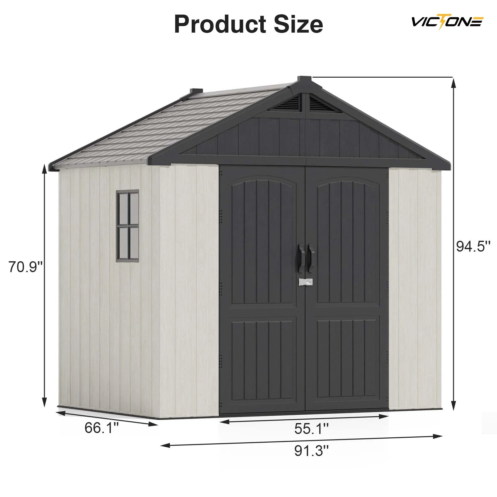Victone 8' x 6' Plastic Outdoor Storage Shed