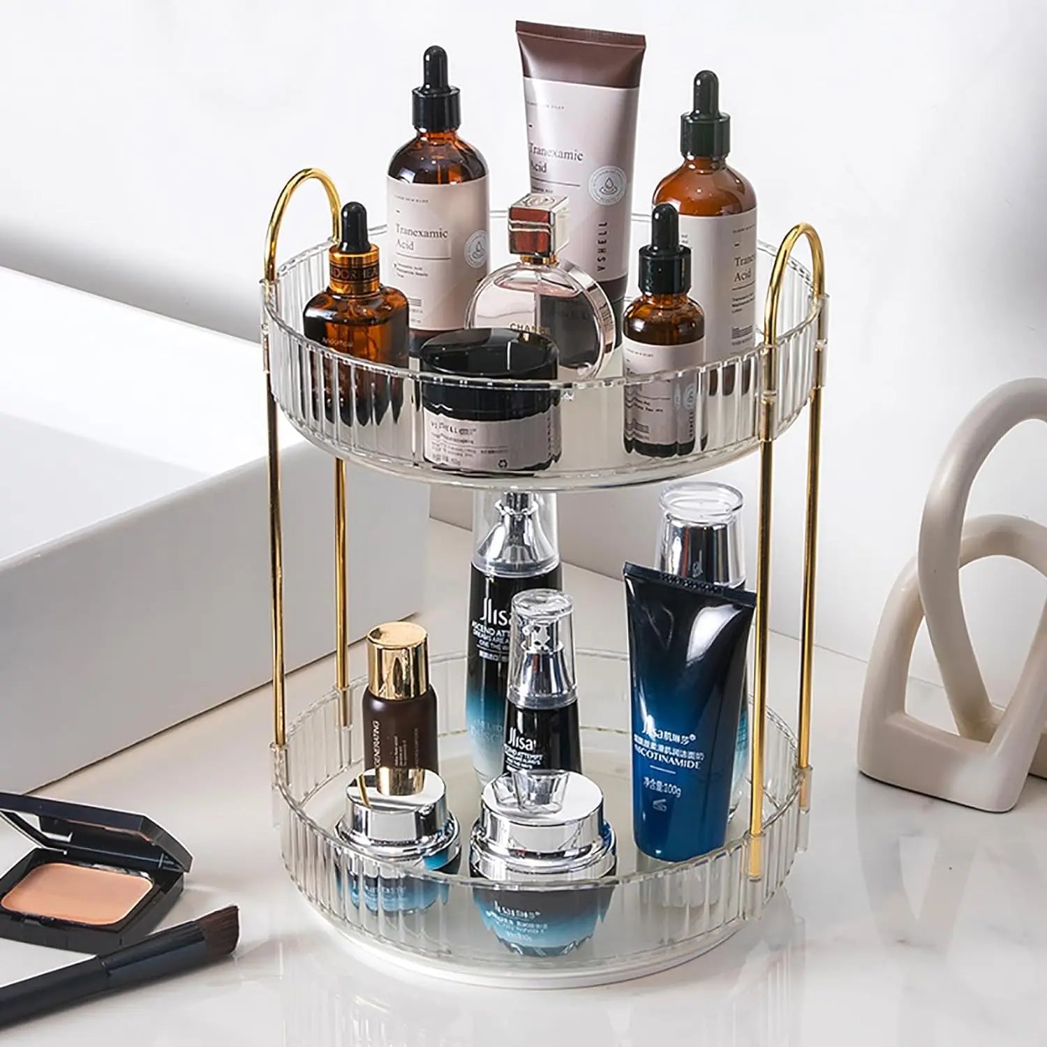 High-Capacity Cosmetic Organizer for Countertop