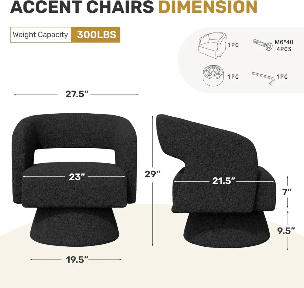 Modern Swivel Accent Chair Set of 2
