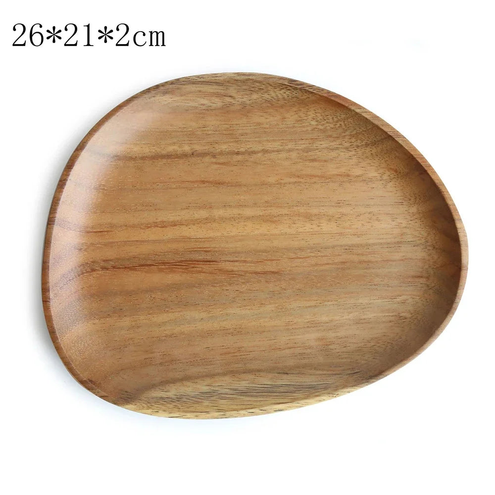 Walnut & Acacia Irregular Oval Solid Wooden dish