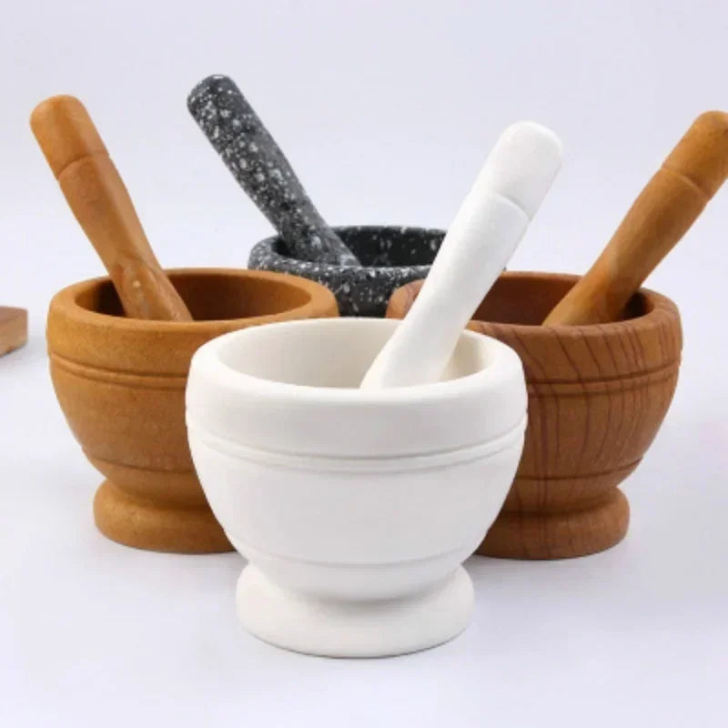 Resin Setmortar and Pestle Garlic Herb Spice