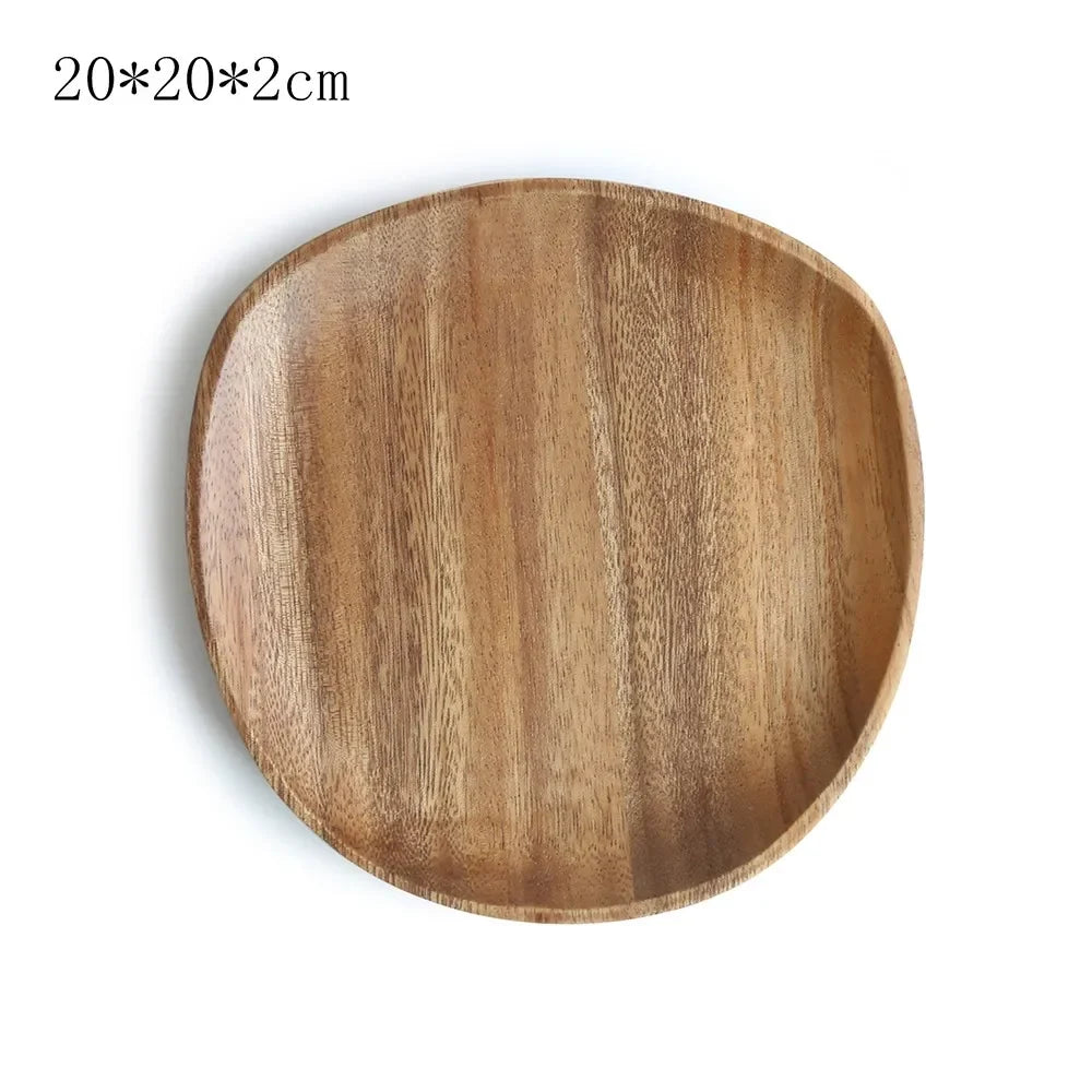 Walnut & Acacia Irregular Oval Solid Wooden dish