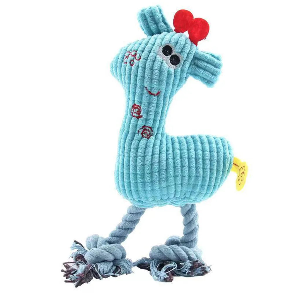 Pet Plush Toy: Bite-Resistant Animal Doll with Squeaker