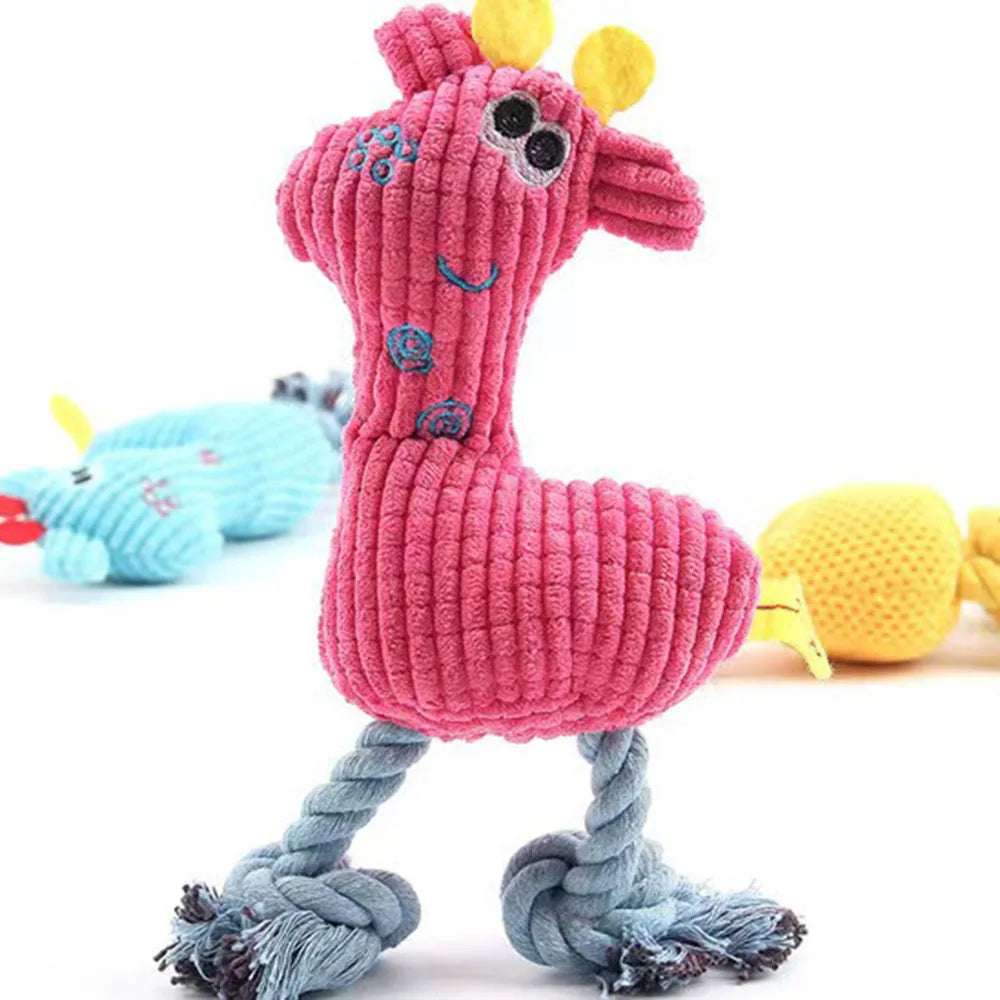 Pet Plush Toy: Bite-Resistant Animal Doll with Squeaker