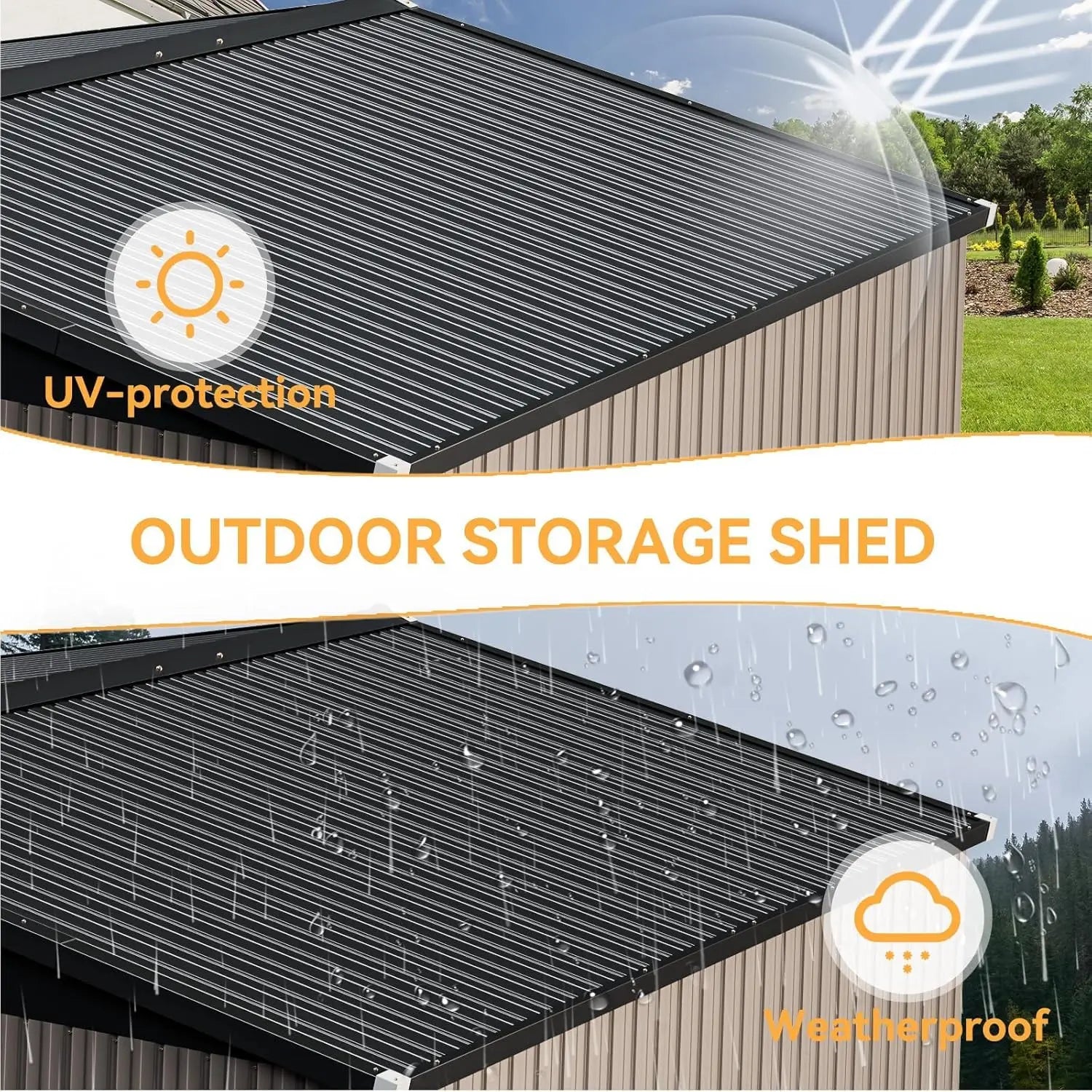 Outdoor Storage Shed Double Hinged Lockable Door