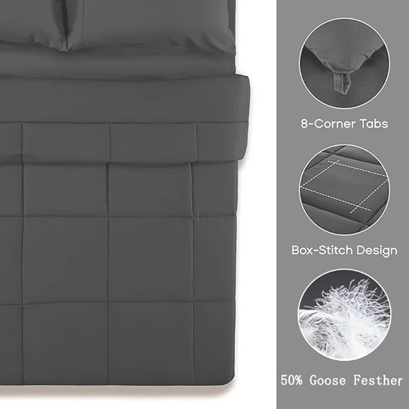 Goose Feather Down Comforter, Ultra Fluffy Duvet Insert