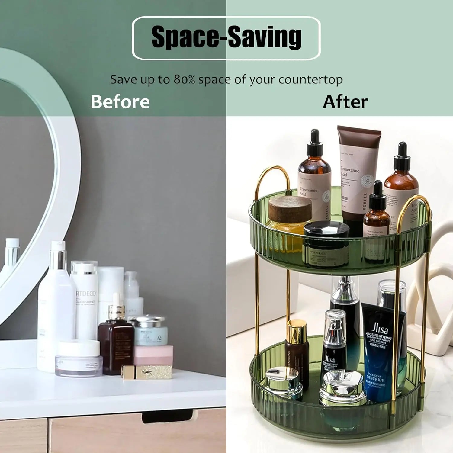 High-Capacity Cosmetic Organizer for Countertop