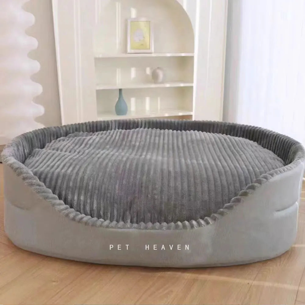 A super sized pet bed that is soft, dirt resistant, non slip, comfortable, suitable for living rooms, outdoor places