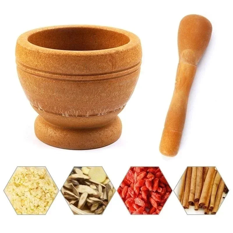 Resin Setmortar and Pestle Garlic Herb Spice