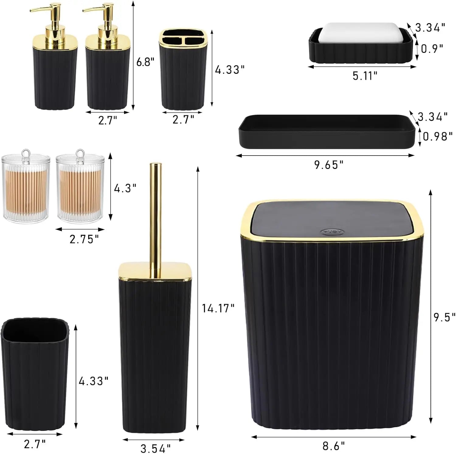 10-Piece Black Bathroom Set