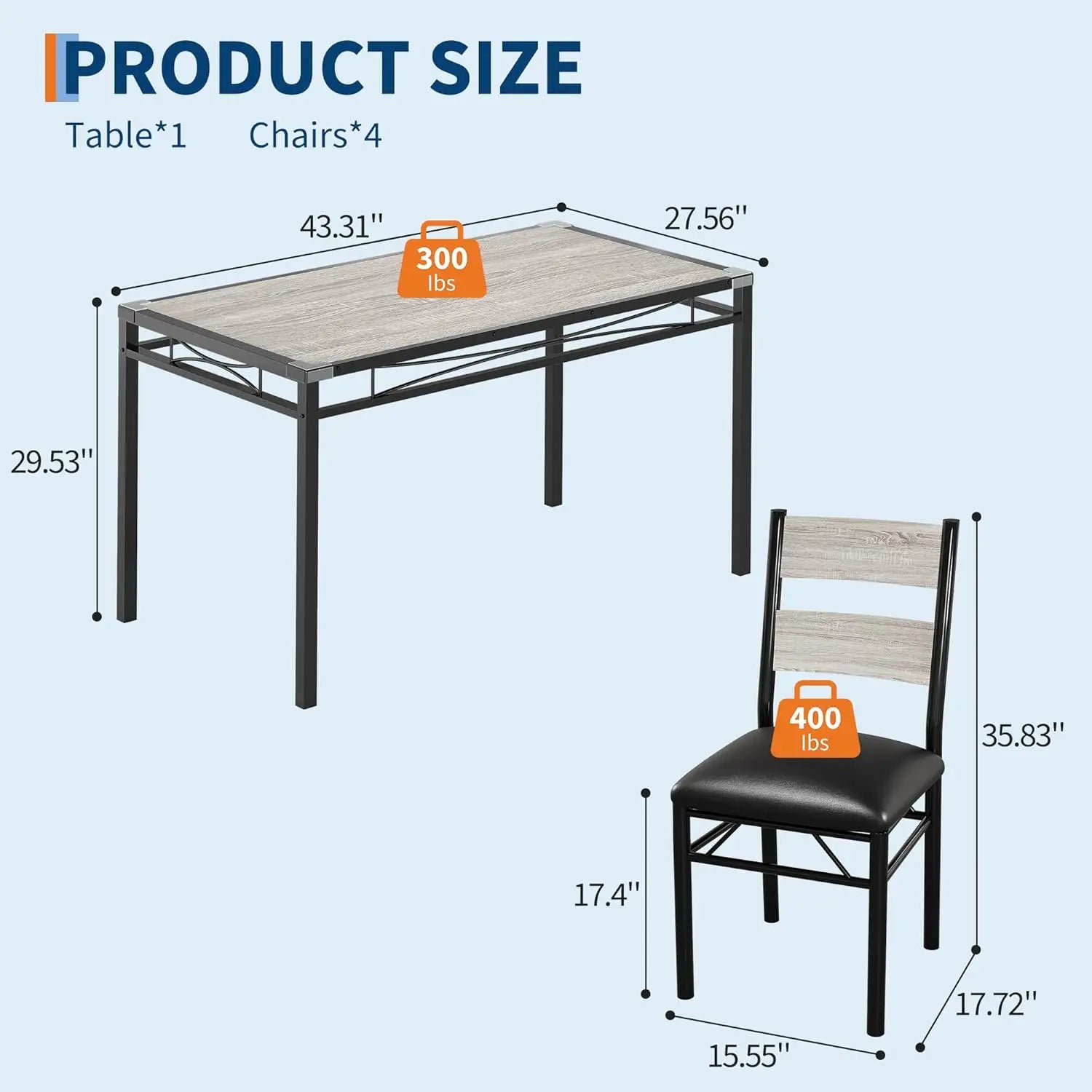 Dining Table Set for 4