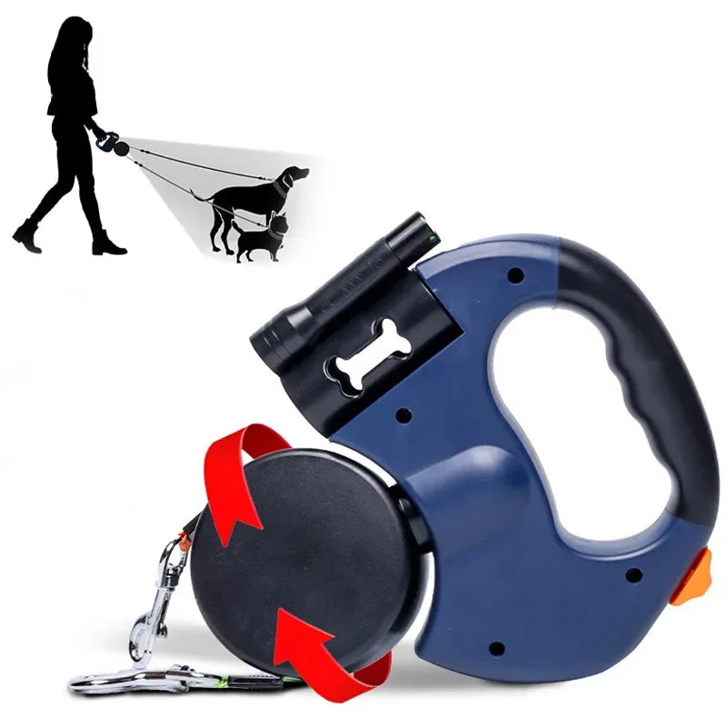3in1 Double Head Automatic Retractable Dog Leash