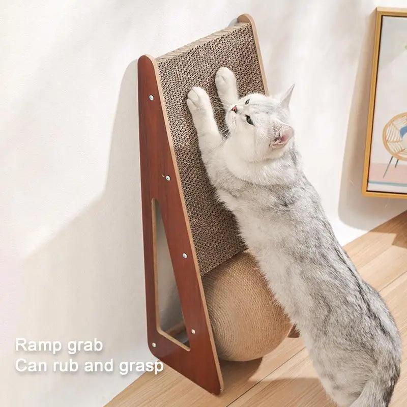 Cat Scratcher Toy With Ball, Natural Sisal