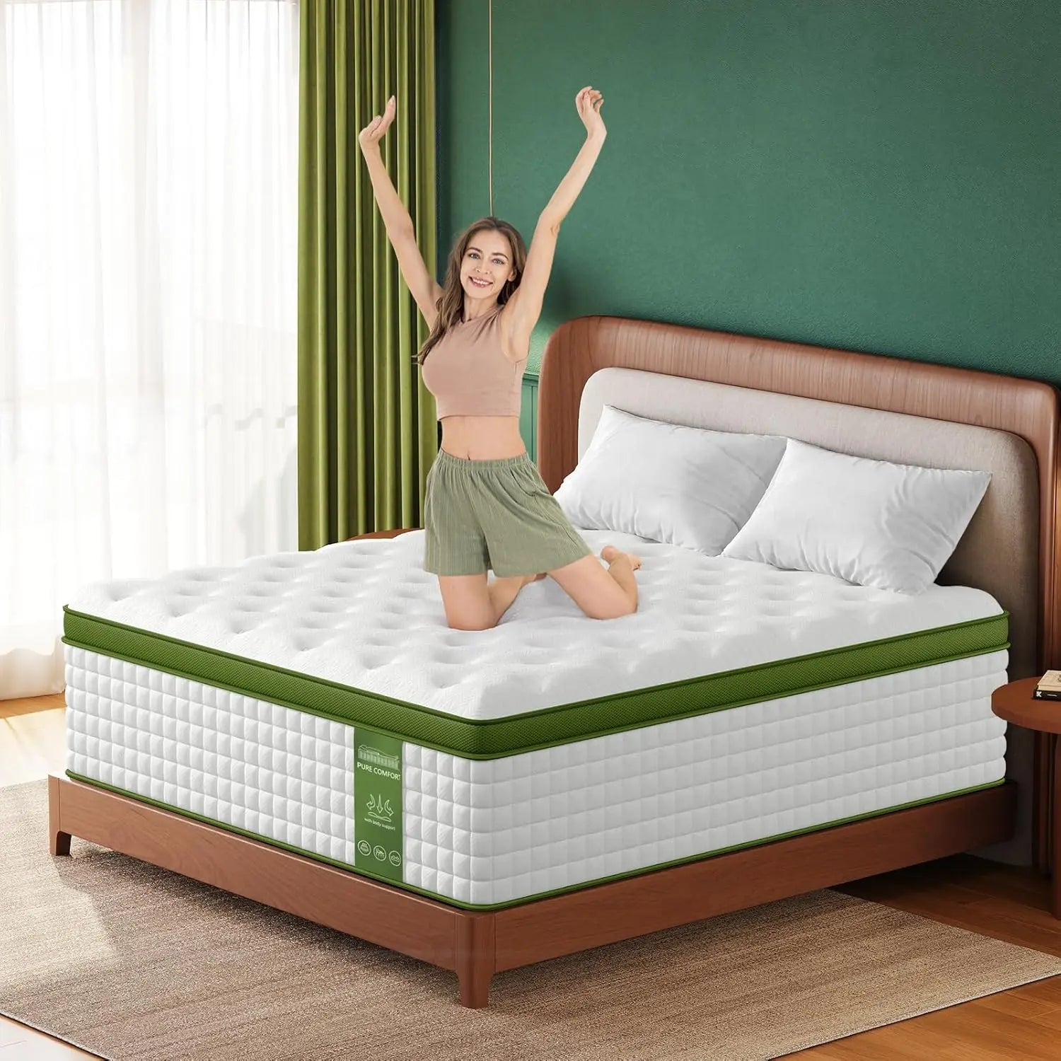 Hybrid Mattress Gel Memory Foam & Pocket Springs for Pressure Relief & Support