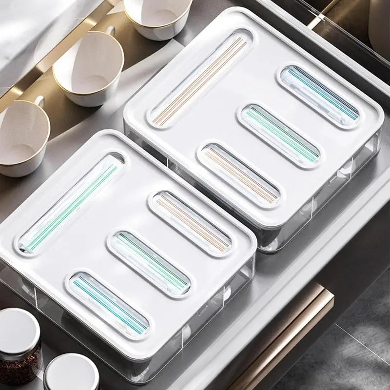 Zip Lock Organizer With Gallon, Quart, and Sandwich Size Pockets