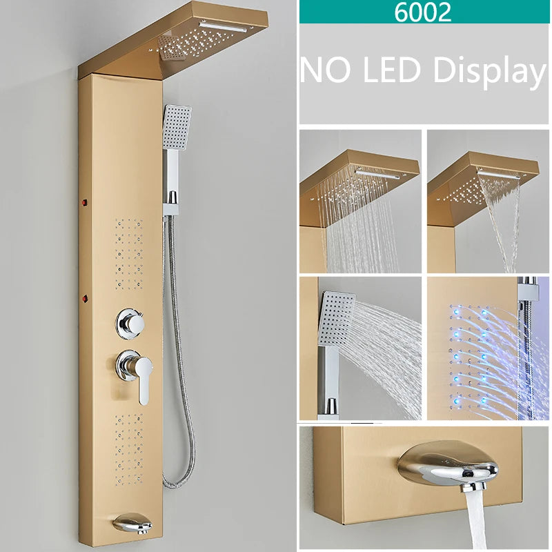 LED Shower Faucet Bathroom Rain Shower Panel
