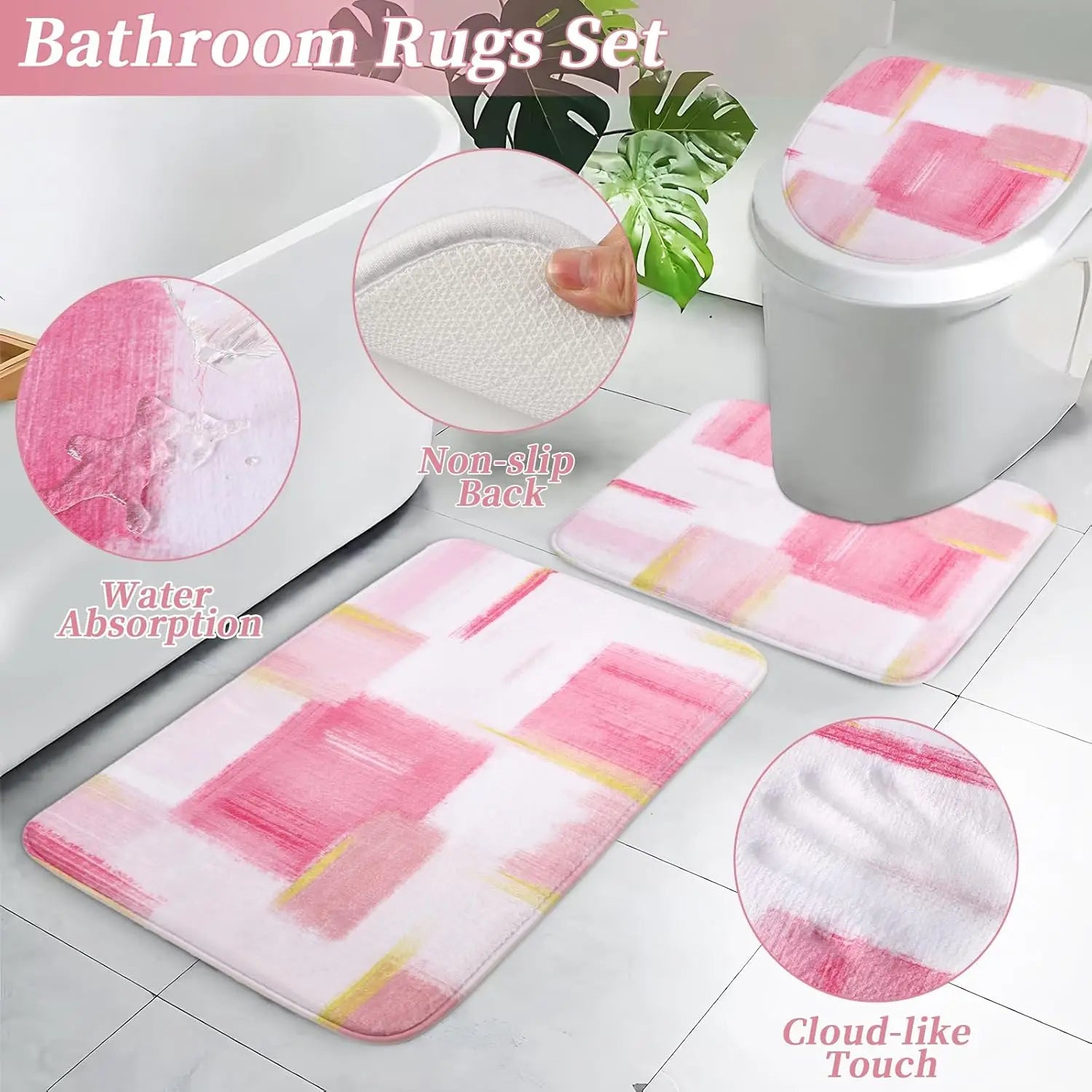 Pink and Gold Bathroom Accessories Set