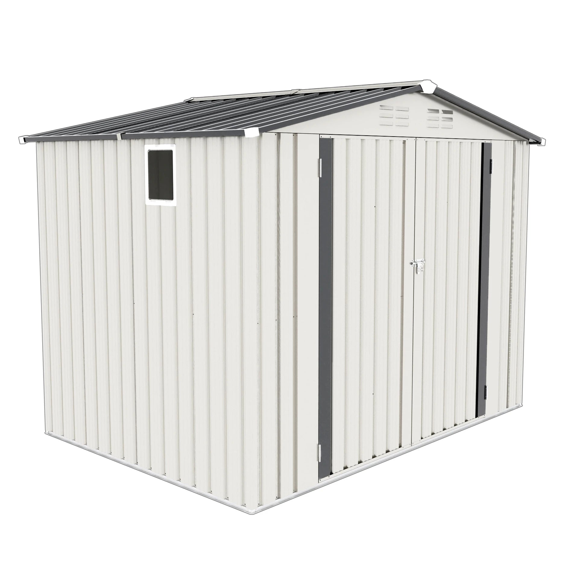 Metal Outdoor Storage Shed with Pitched Roof