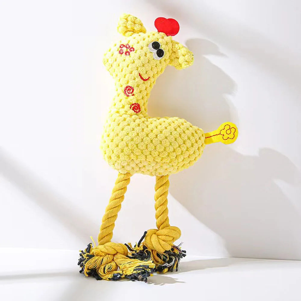 Pet Plush Toy: Bite-Resistant Animal Doll with Squeaker