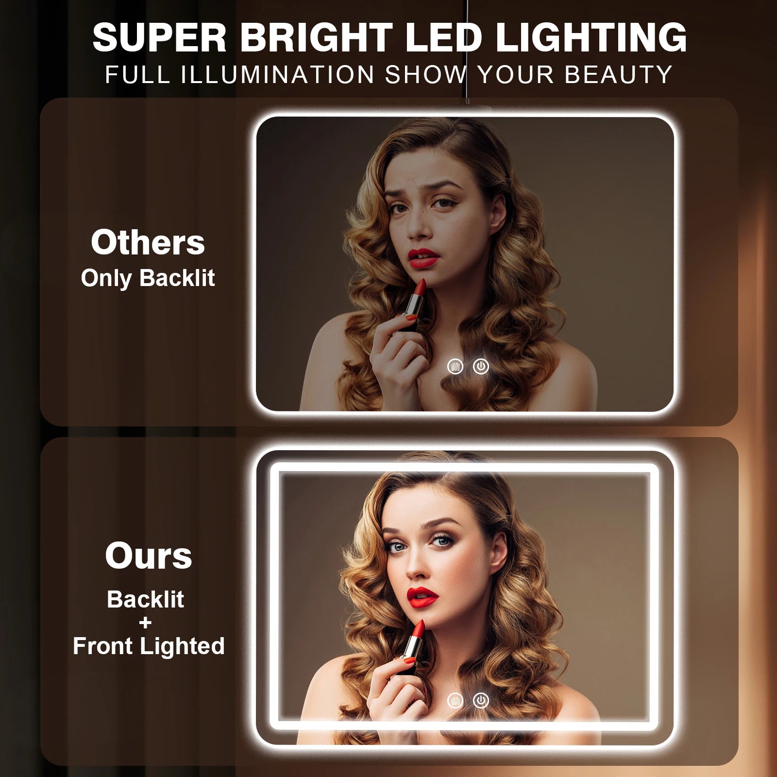 LED Bathroom Mirror Vanity  with Backlit Lights