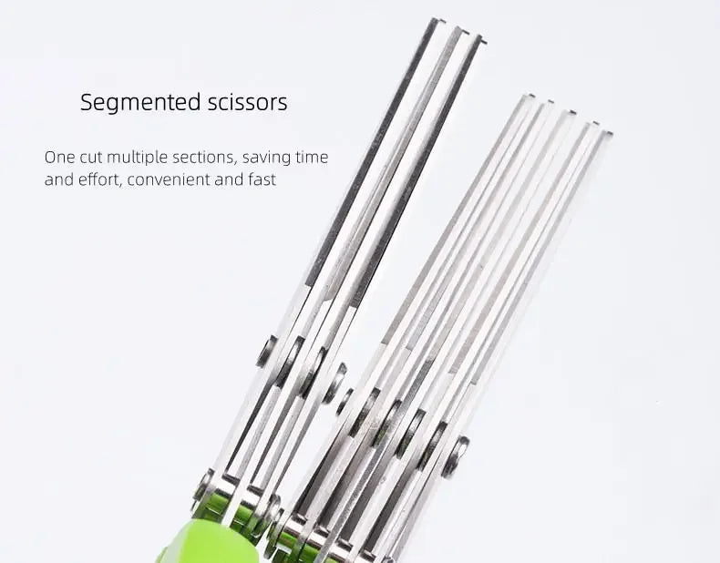 Multi-functional Stainless Steel 3/5 Layer Kitchen Scissors Scallion Cutter