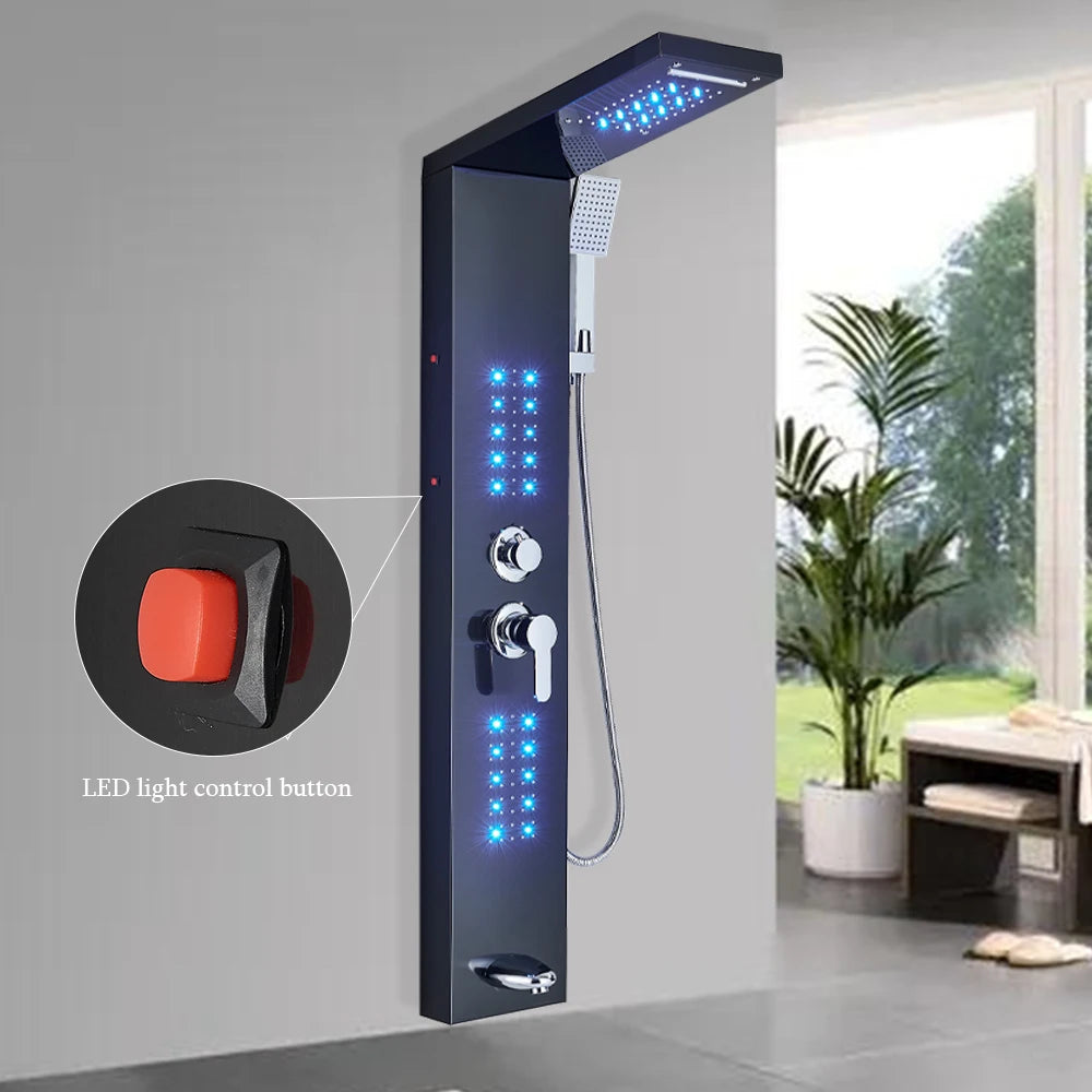 LED Shower Faucet Bathroom Rain Shower Panel