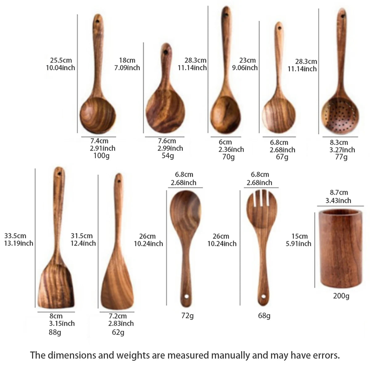 Wood Kitchenware Cooking Set