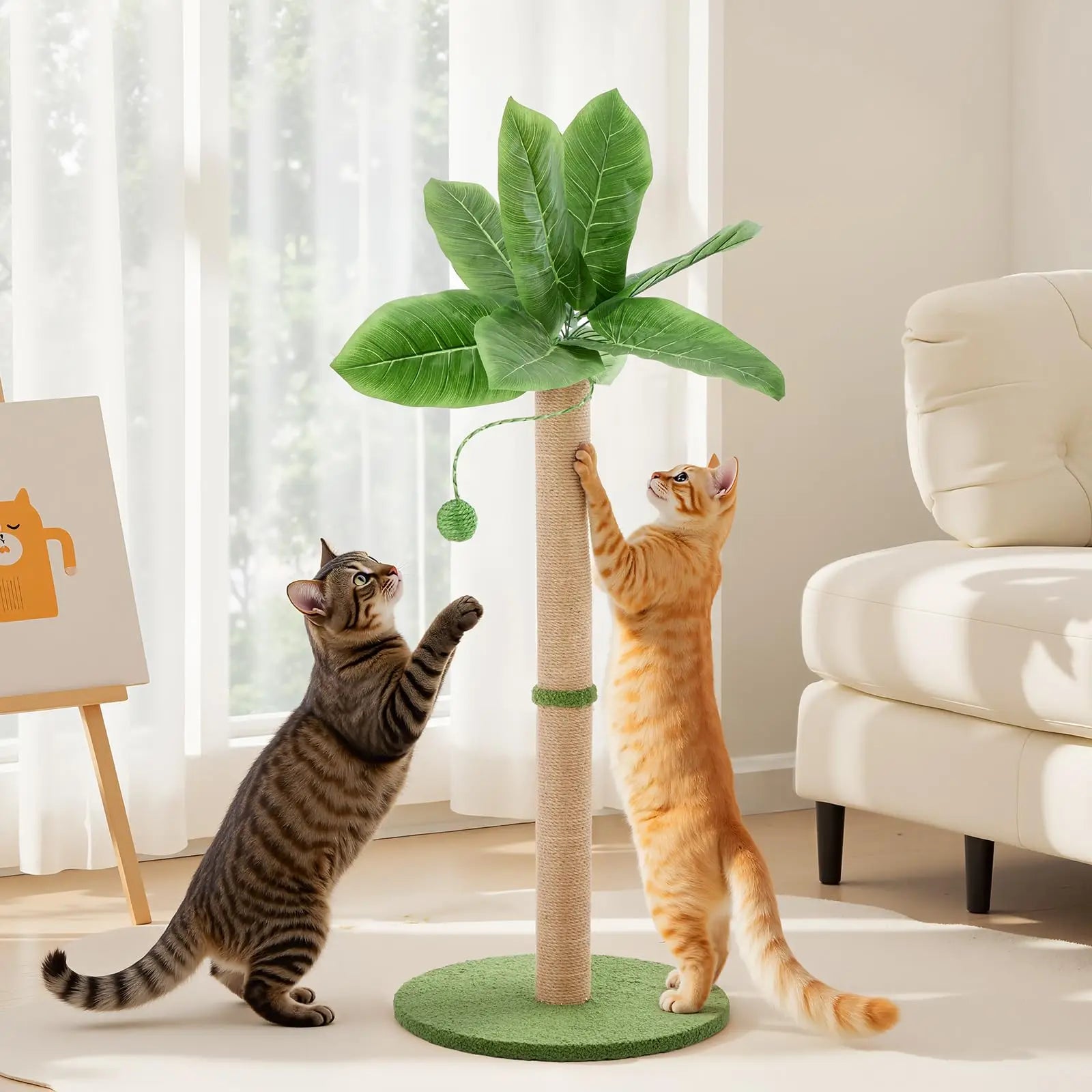 Cat Scratching Post with Dangling Ball