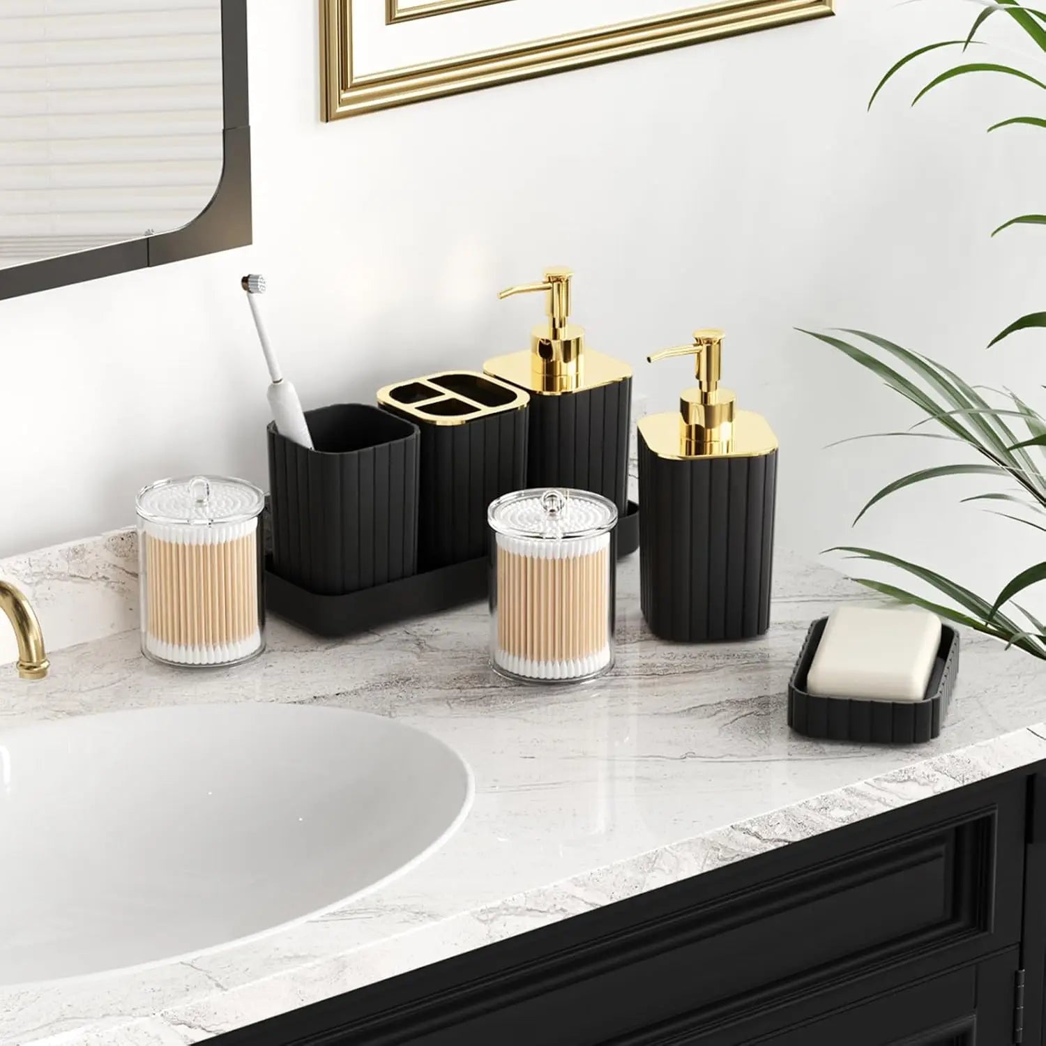 10-Piece Black Bathroom Set