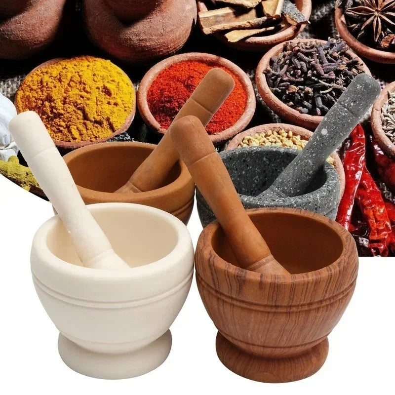 Resin Setmortar and Pestle Garlic Herb Spice