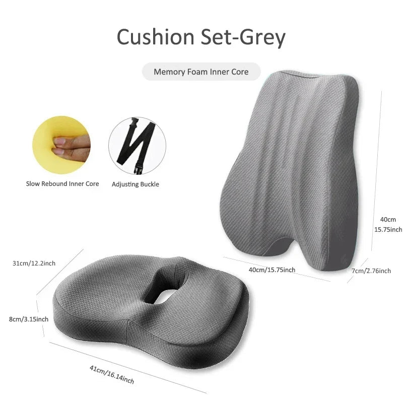 Memory Foam Seat Cushion Set