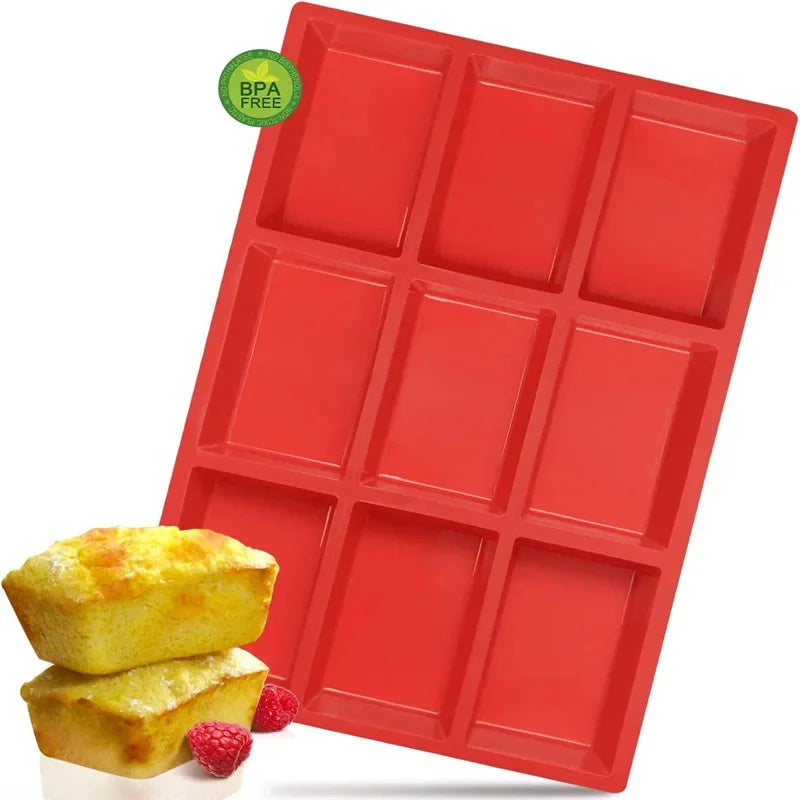 1pc 9-Cavity Silicone Mini Loaf  pan