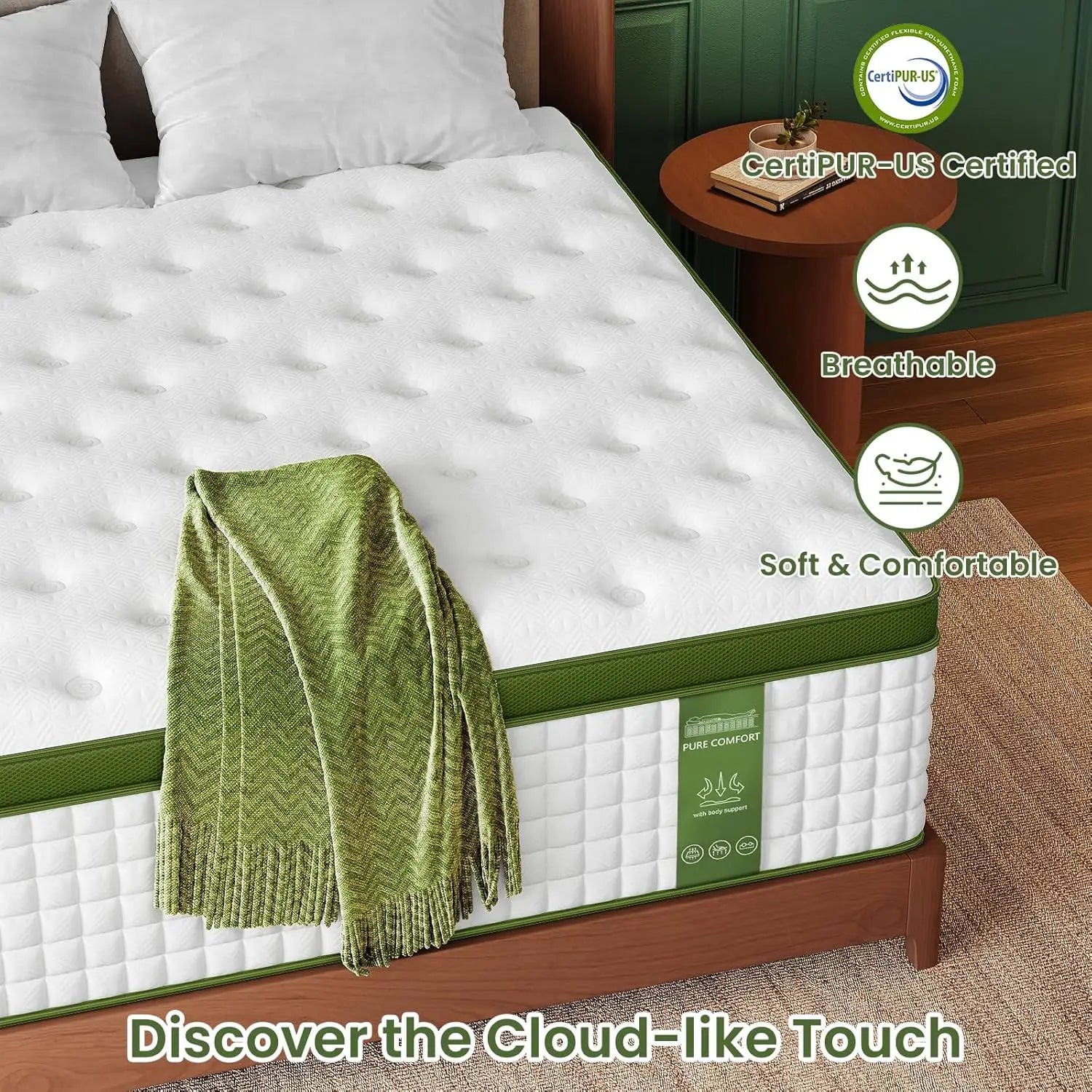 Hybrid Mattress Gel Memory Foam & Pocket Springs for Pressure Relief & Support