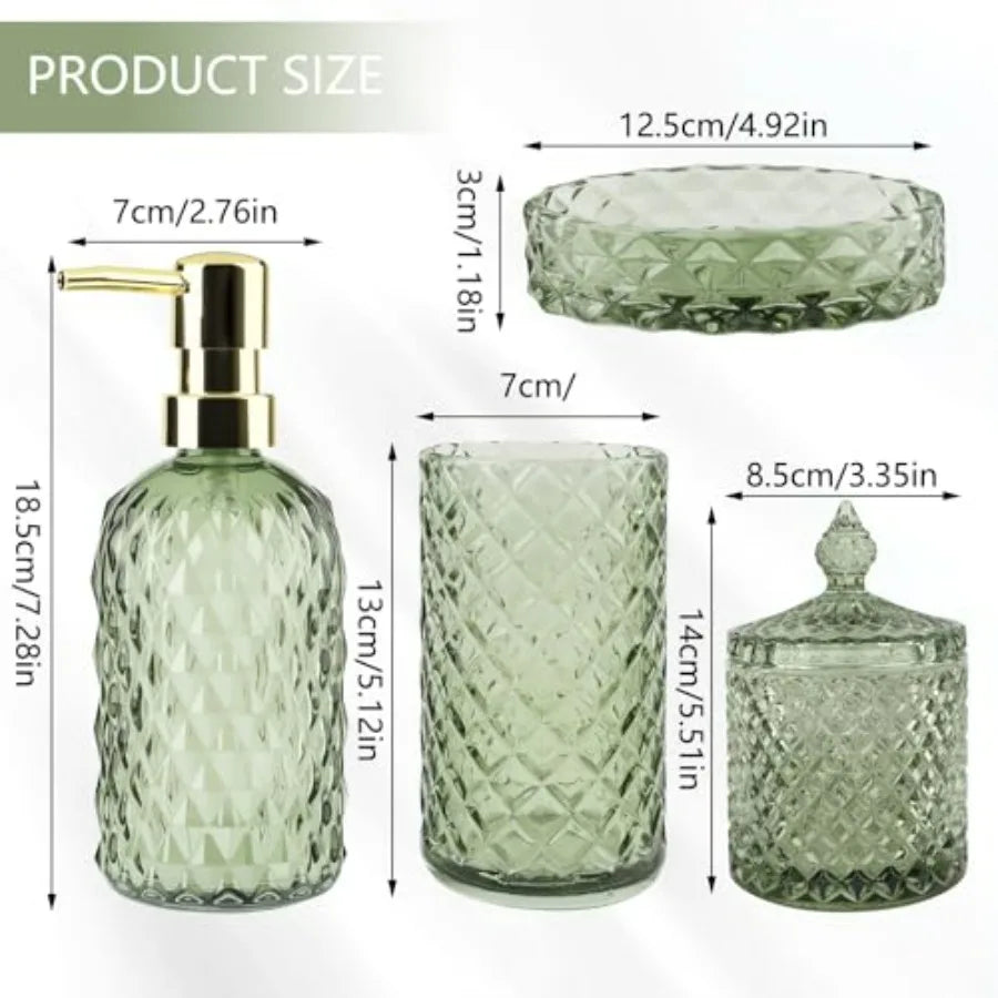 5Pcs Glass Bathroom Accessories Set