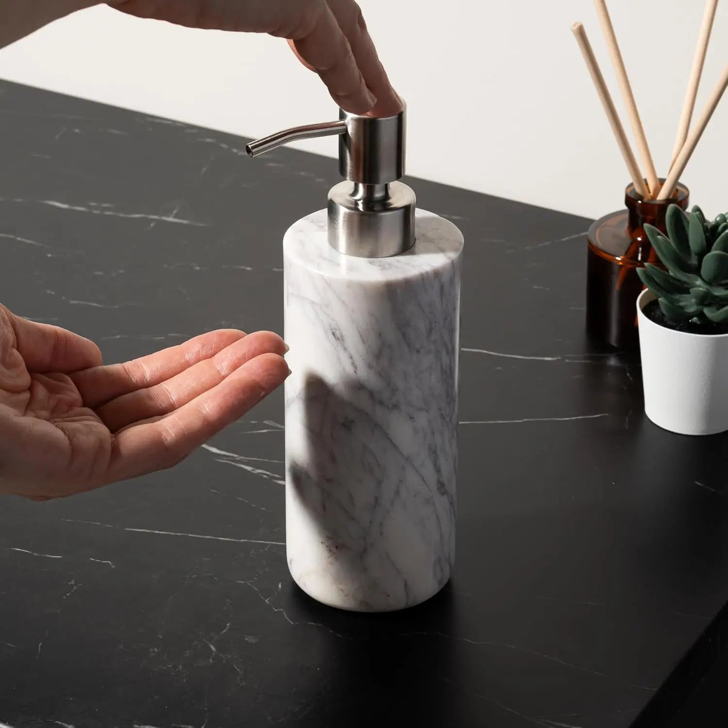 White Marble Bathroom Accessories Set