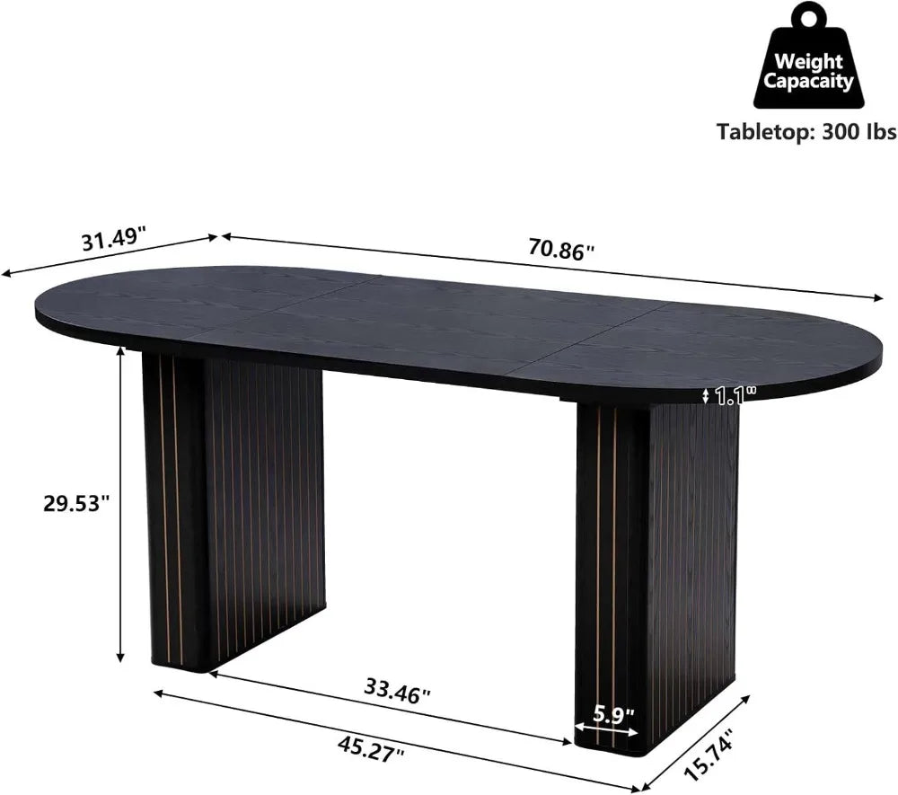 70.8 Inch Oval Dining Table