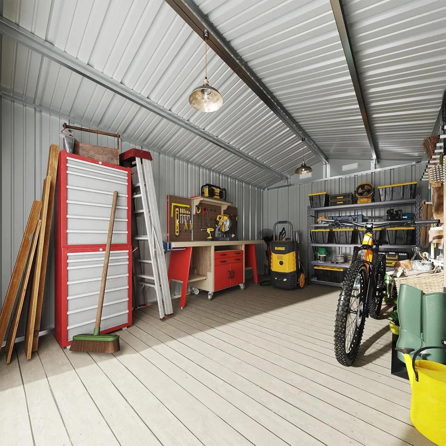 Outdoor Storage Shed Double Hinged Lockable Door