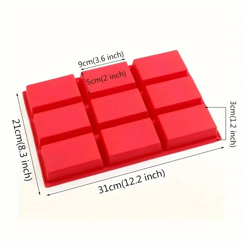 1pc 9-Cavity Silicone Mini Loaf  pan