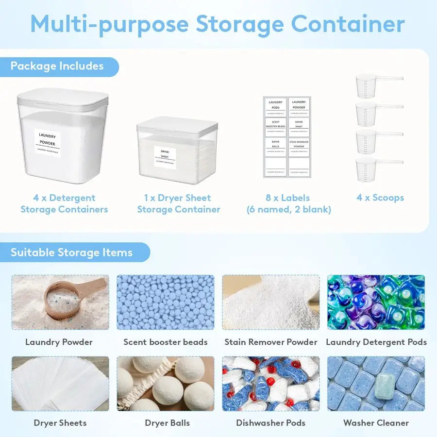 Laundry Pods Container with Popup Lid