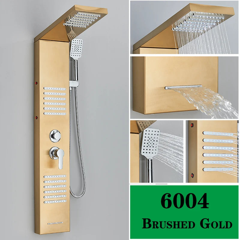 LED Shower Faucet Bathroom Rain Shower Panel