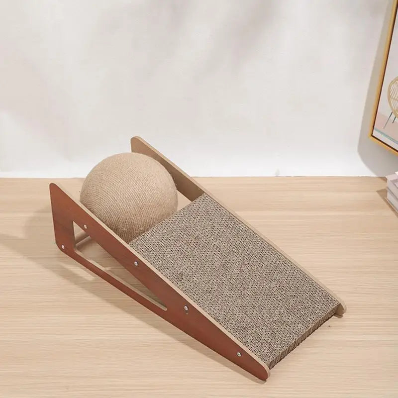 Cat Scratcher Toy With Ball, Natural Sisal