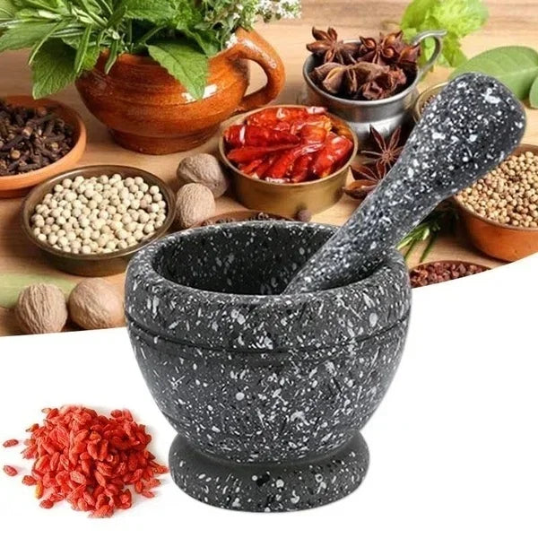 Resin Setmortar and Pestle Garlic Herb Spice