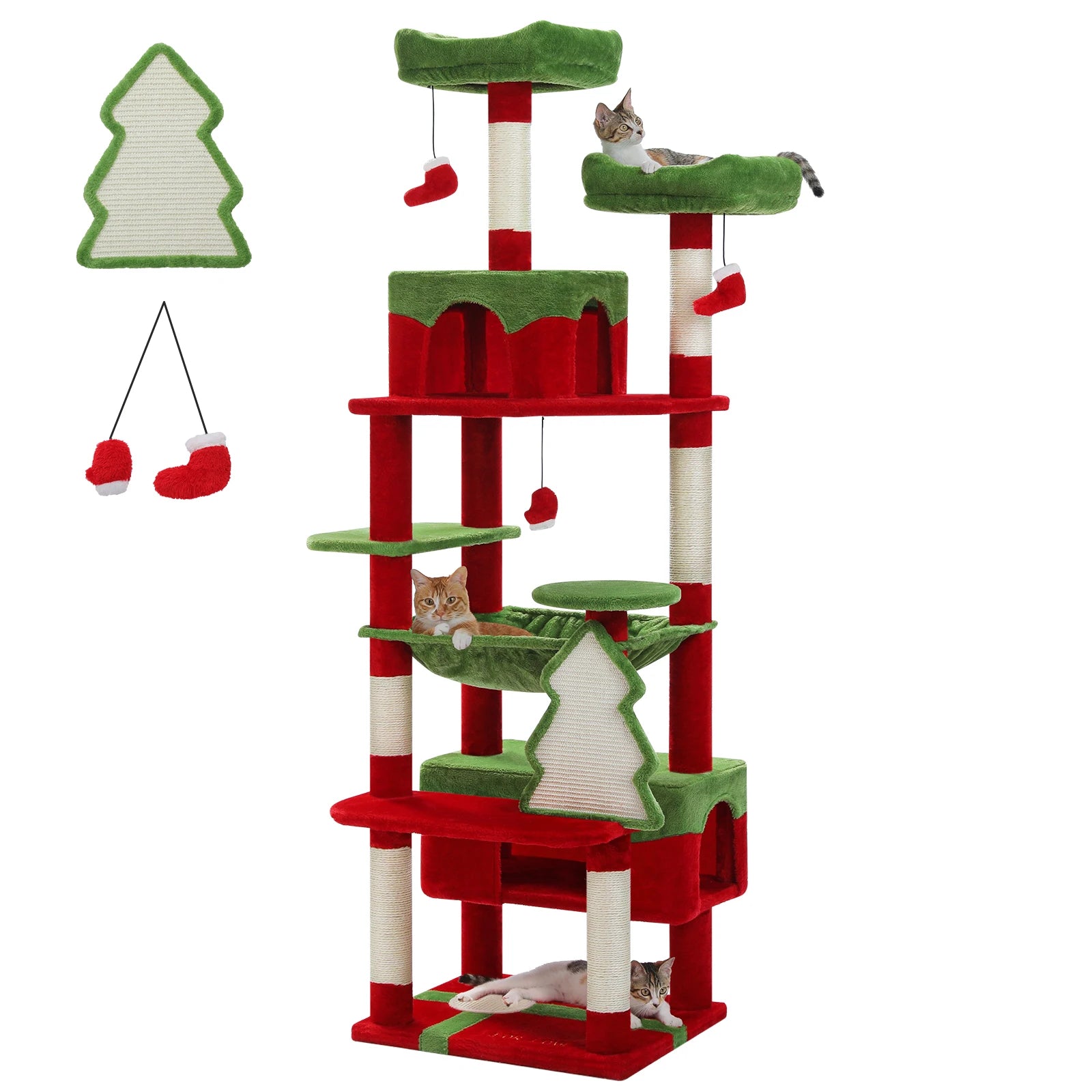 Large Cat Tree and Tower for Indoor Cats With Sisal-Covered Scratching Post